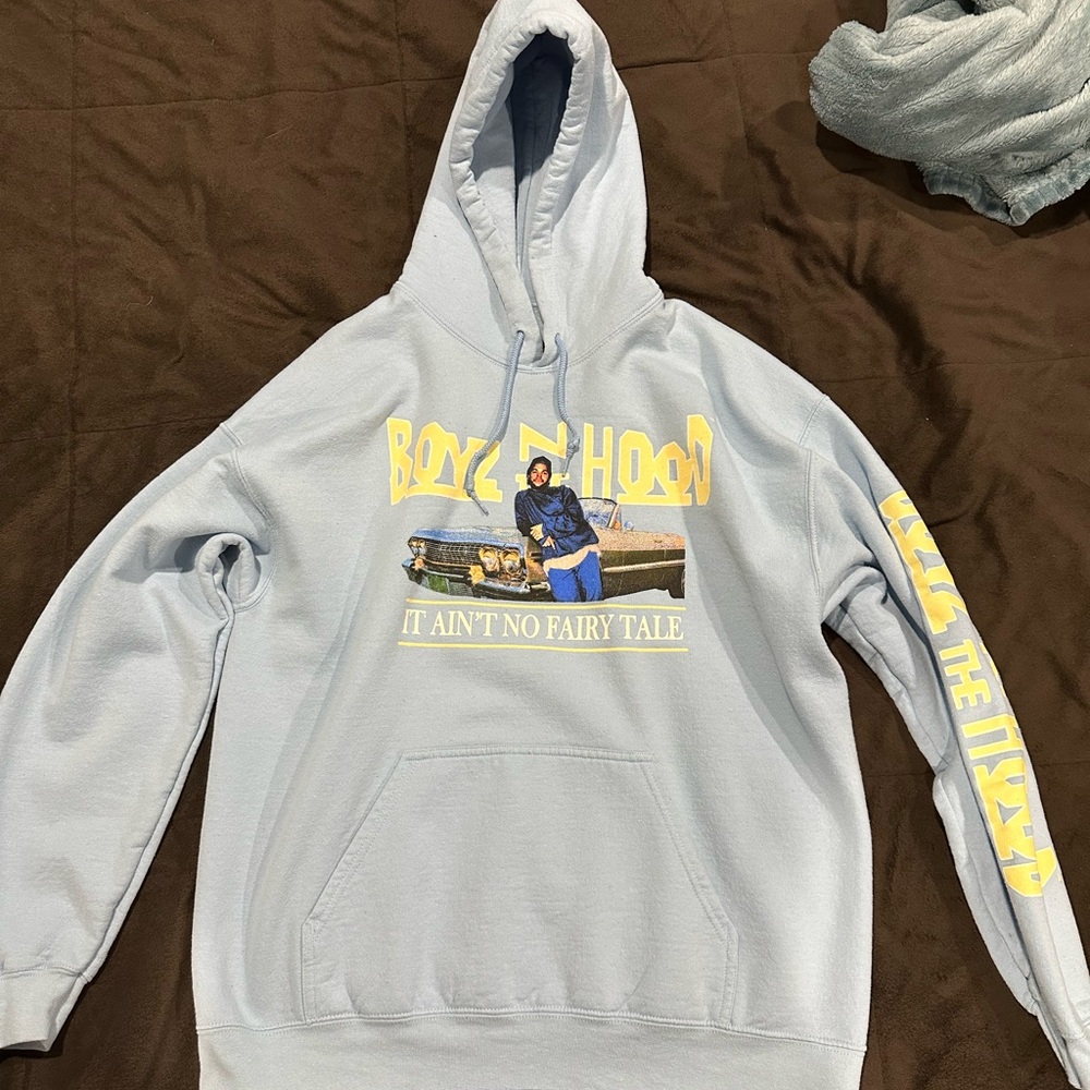 Graphic ‘Boyz N The Hood’ Hoodie - Light Blue